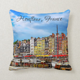 Hafen von Honfleur in der Normandie, Frankreich. Kissen
