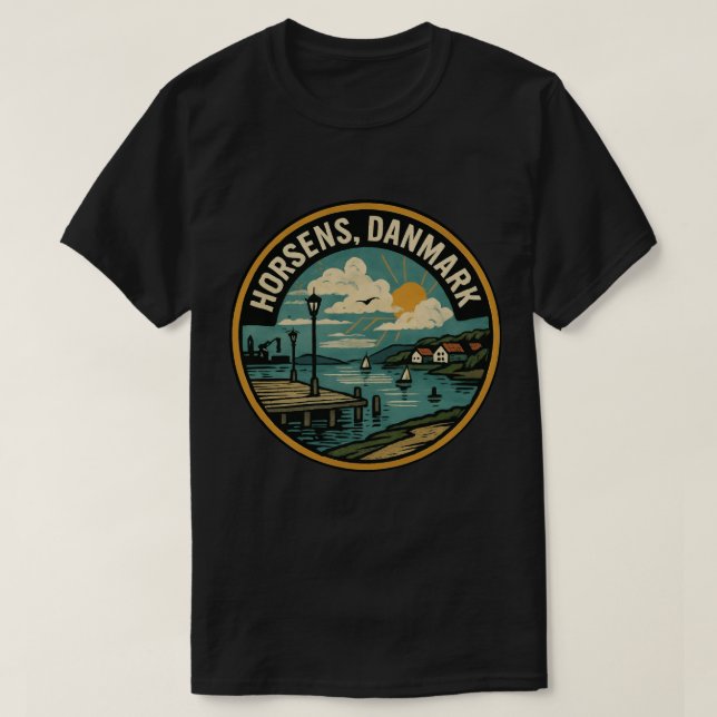 Hafen von Horsens Dänemark T-Shirt (Design vorne)