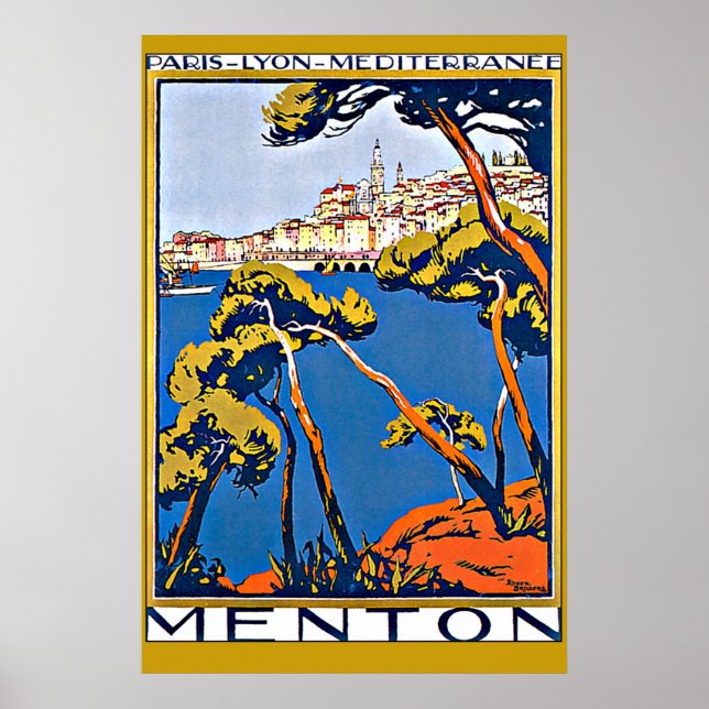 Hafen von Menton Frankreich Poster (Vorne)