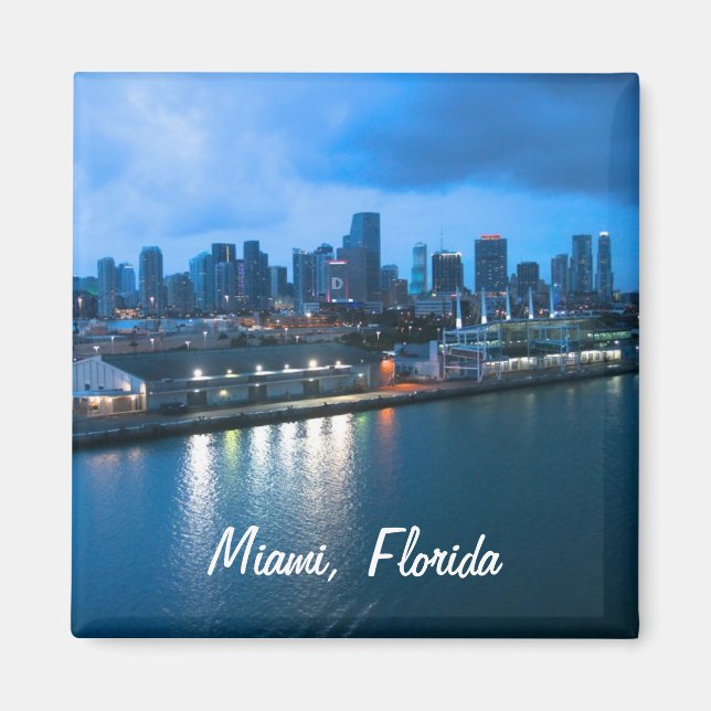 Hafen von Miami Foto anpassen Magnet (Vorne)