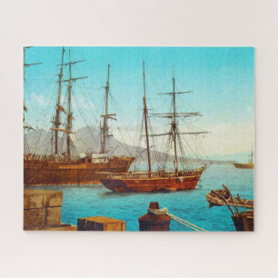 Hafen von Neapel Italien 1800er