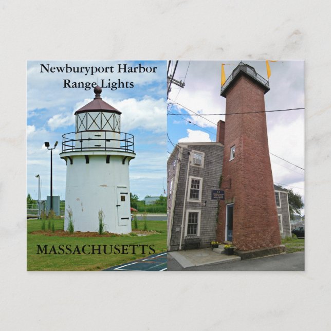 Hafen von Newburyport: Entfernungsleuchten, Massen Postkarte (Vorderseite)