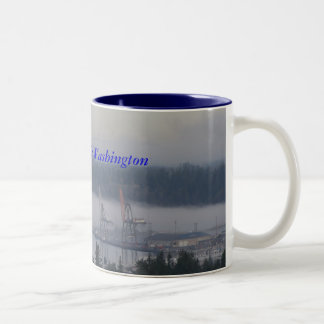 Hafen von Olympia, Washington Zweifarbige Tasse