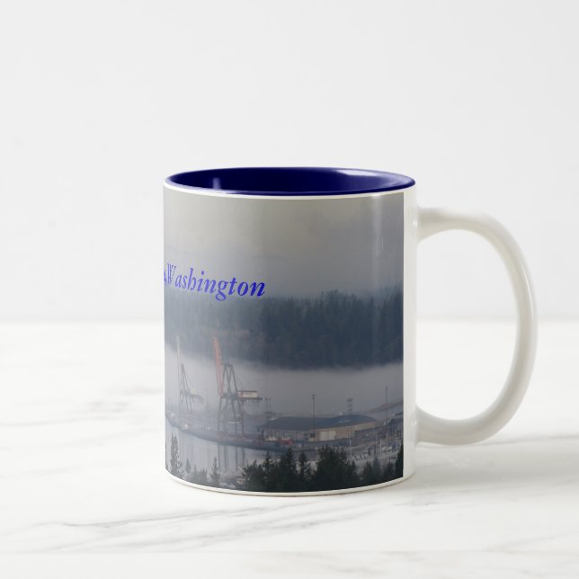 Hafen von Olympia, Washington Zweifarbige Tasse (Rechts)