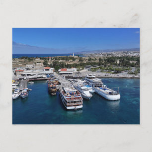 Hafen von Paphos Drohnenansicht mit Leuchtturm Postkarte
