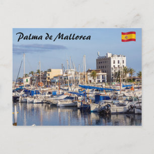 Hafen von Portixol bei Dämmerung - Palma de Mallor Postkarte