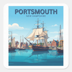 Hafen von Portsmouth New Hampshire Quadratischer Aufkleber