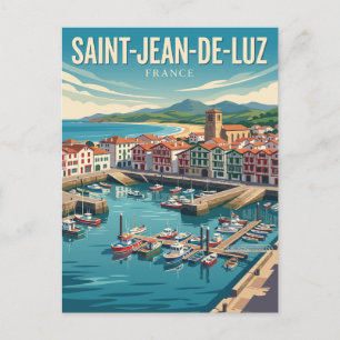 Hafen von Saint-Jean-de-Luz Frankreich Postkarte