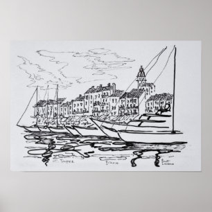Hafen von Saint-Tropez  Französische Riviera, Fran Poster
