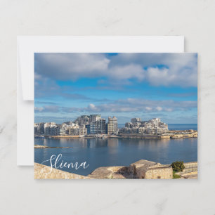 Hafen von Sliema und Wolkenkratzer in Malta