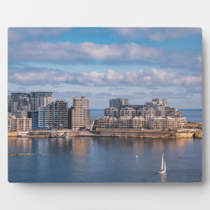 Hafen von Sliema und Wolkenkratzer in Malta Fotoplatte