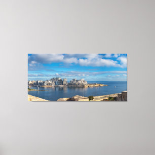 Hafen von Sliema und Wolkenkratzer in Malta Leinwanddruck