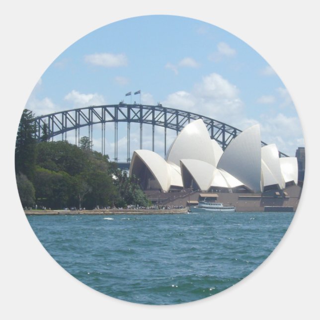 Hafen von Sydney Runder Aufkleber (Vorderseite)
