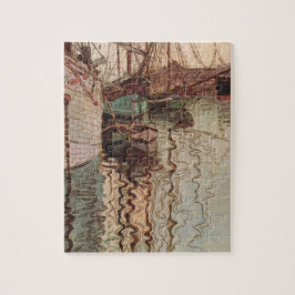 Hafen von Triest durch Egon Schiele, Vintage Kunst