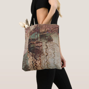 Hafen von Triest durch Egon Schiele, Vintage Kunst Tasche