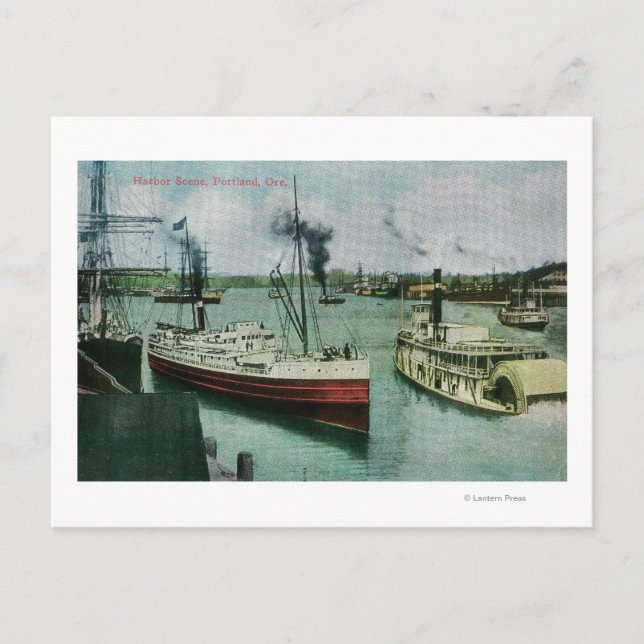 Hafenanlage in Portland, Oregon Postkarte (Vorderseite)
