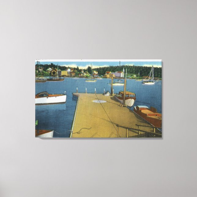 Hafenblick von der East Side of Yacht Club Leinwanddruck (Vorderseite)