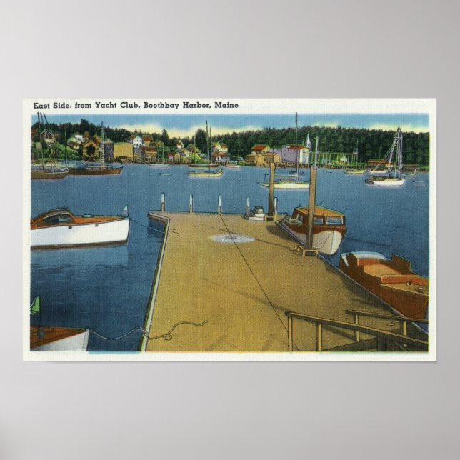 Hafenblick von der East Side of Yacht Club Poster (Vorne)