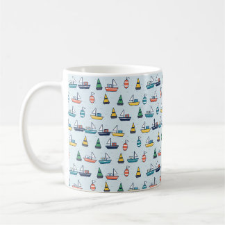 Hafenboote und Tonnen Muster Kaffeetasse