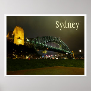 Hafenbrücke bei Nacht, Sydney, Australien Poster