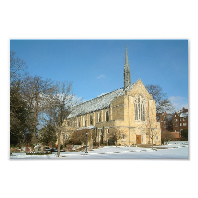 Hafenkapelle im Winter an der Grove City Uni Fotodruck (Vorne)
