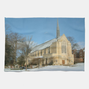 Hafenkapelle im Winter an der Grove City Uni Geschirrtuch