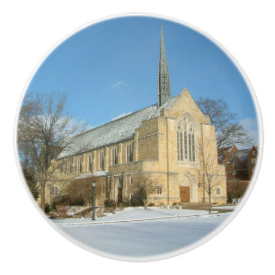 Hafenkapelle im Winter an der Grove City Uni Keramikknauf