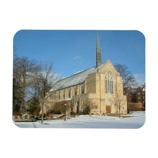 Hafenkapelle im Winter an der Grove City Uni Magnet (Horizontal)