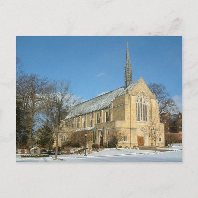 Hafenkapelle im Winter an der Grove City Uni Postkarte (Vorderseite)