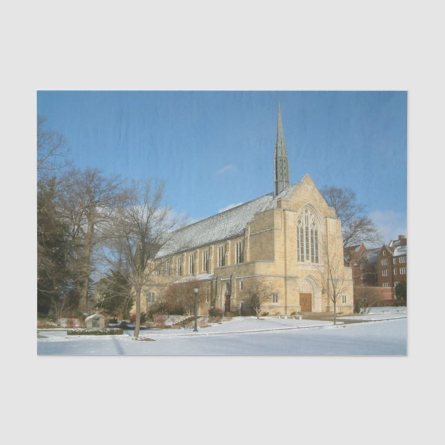Hafenkapelle im Winter an der Grove City Uni Seidenpapier (Vorderseite)