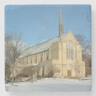Hafenkapelle im Winter an der Grove City Uni Steinuntersetzer