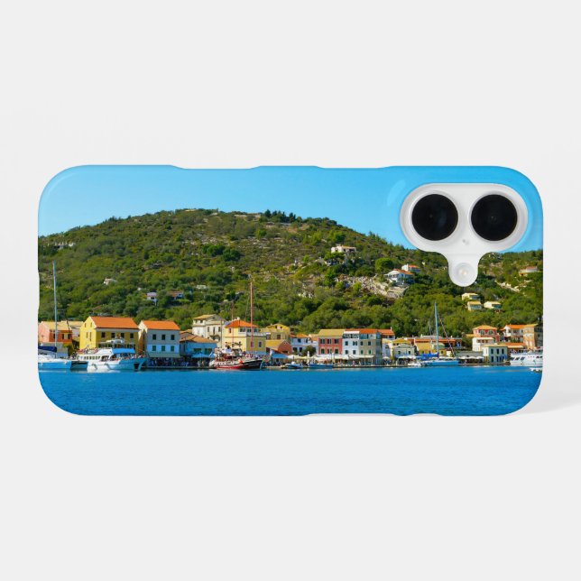 Hafenküste von Antipaxos iPhone 16 Hülle (Rückseite (Horizontal))