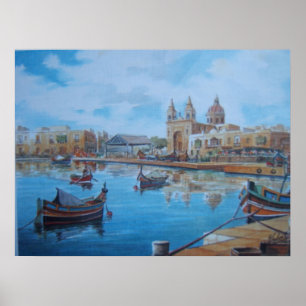 Hafenlage in Malta 1 Poster