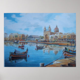 Hafenlage in Malta 1 Poster