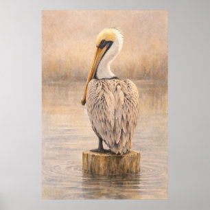 Hafenpelikan Küsten-Wildlife-Kunst Poster