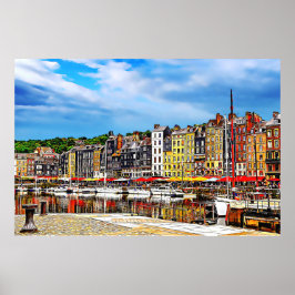 Hafenpromenade von Honfleur in Normandie, Frankrei Poster