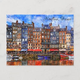 Hafenpromenade von Honfleur in Normandie, Frankrei Postkarte