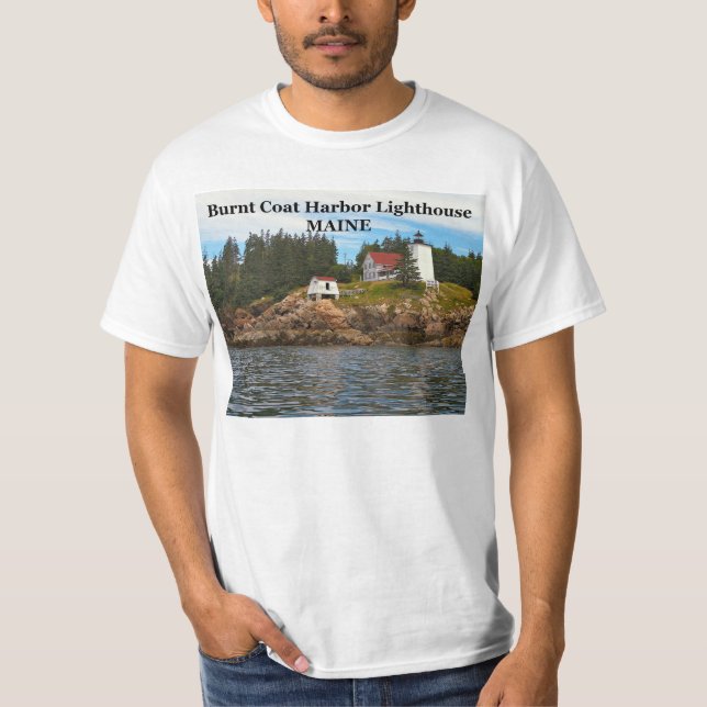 Hafenstadt Brurnt Leuchtturm, Maine T - Shirt (Vorderseite)