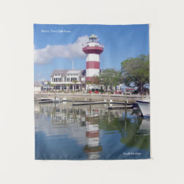 Hafenstadt Leuchtturm Wandteppich