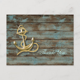 Hafenstrand nautische Hochzeit danke Postkarte