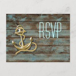 Hafenstrand nautische Hochzeit Rsvp Einladungspostkarte