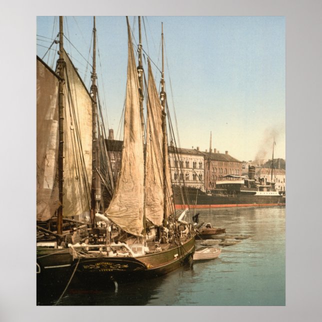 Hafenstrasse von Kopenhagen, Dänemark Poster (Vorne)