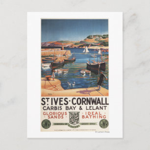 Hafenszene mit Girl- und Gulls-Bahn Postkarte