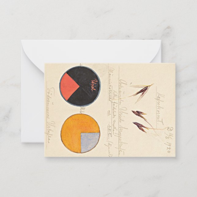 Hafer, 1920 von Hilma af Klint Mitteilungskarte (Vorderseite)