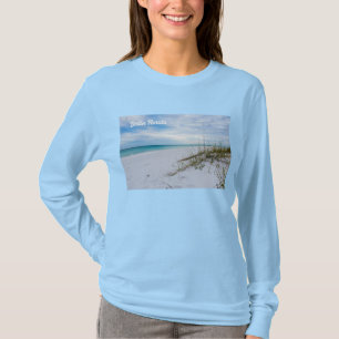 Hafer und weißer Sandstrand Morgens langen Schlaf T-Shirt