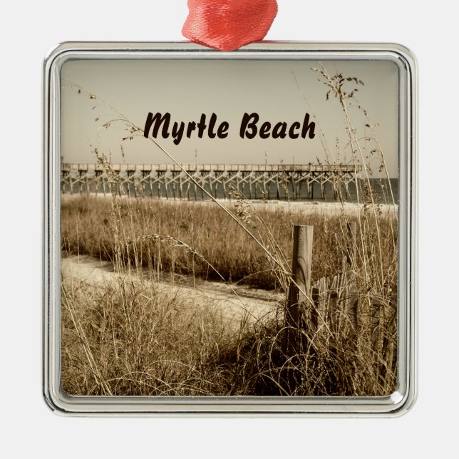 Haferflocken an den Dünen von Myrtle Beach Ornament Aus Metall (Vorne)