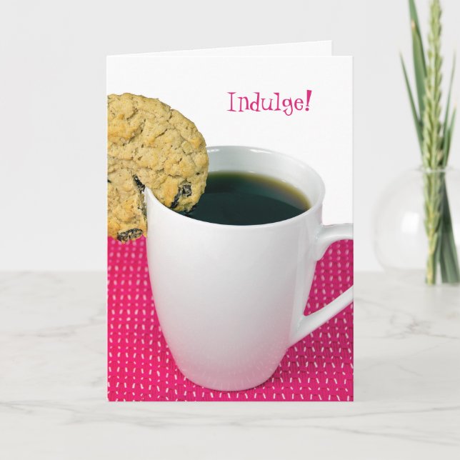 Hafermehlrosinenplätzchen- und -kaffeegeburtstag karte (Vorderseite)
