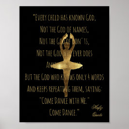 Hafiz Zitat zum Tanzen von Imitate Goldballetänzer Poster