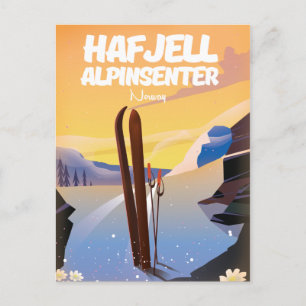 Hafjell Alpinsenter  Norwegen schönes Skiposter. Postkarte