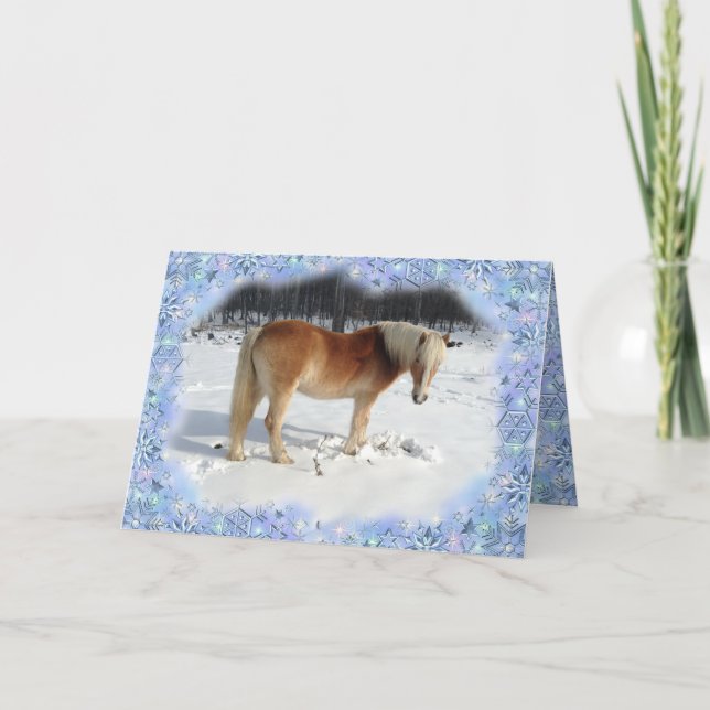 Haflinger Horse Holiday Greeting Card Feiertagskarte (Vorderseite)